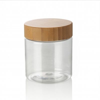 250mlペットEcoの友好的な詰め替え式の化粧品はタケふたによってプラスチック瓶を曇らした