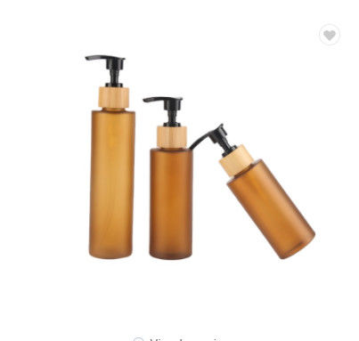 タケ ローション ポンプを搭載するこはく色の曇らされたシャンプーのガラス ビン100ml 150ml 200ml