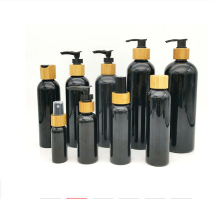 Skincareプラスチック ペット シャンプーのびんのローション ポンプ白い黒竹のローション ポンプ