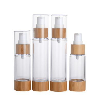 真空ポンプのローションのびん30ml 50mlタケふたが付いているプラスチック空気のないポンプびん