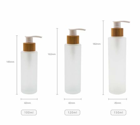 120mlはタケ化粧品のローションの容器ポンプ心配の皮とガラス ビンを曇らした